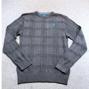 AT&T Team Colors Crewneck Sweater Small Gray Grid Knit Employee Uniform Logo
